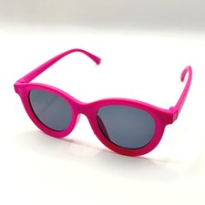Kids Sunglasses OS Pink Round Frame UV Protection Vacation Beach Summer Travel