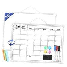 Monthly Whiteboard Calendar for Wall, Small 16" x 12" Dry Basic Calendar Board