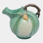 Roseville Pine Cone Green 1940 Vintage Art Pottery Ice Lip Ceramic Pitcher 1321