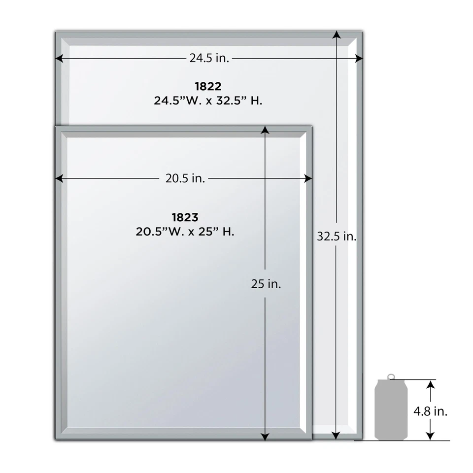 1823 Bathroom Wall Mirror, 25"H x 21"W Modern mirror for Living Room, Vanity,... - Image 4 of 4