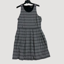 Banana Republic Women's L Black & White Textured Knit Knee Dress P0502
