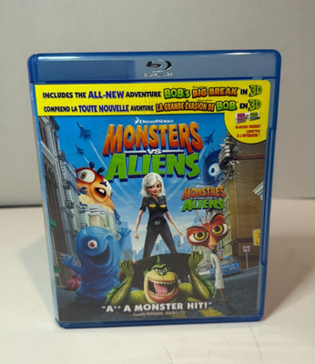 Monsters Vs. Aliens (Blu-ray, 2009) With 4 Pairs 3D Glasses