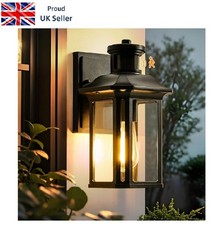 Dawn to Dusk Outdoor Wall Lights with Motion Sensor PIR , Bulb (E27) incl. Black