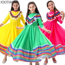 IOOTIANY Children's Girls Traditional Folk Mexican Stage Performance Costume