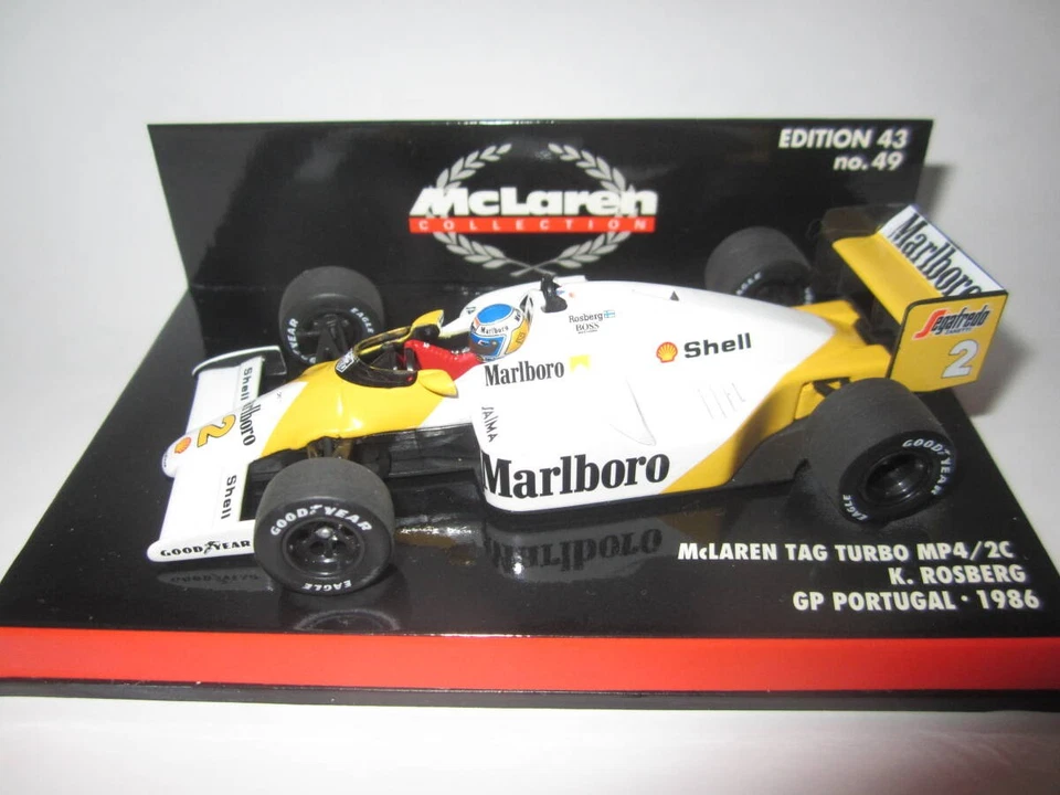 PMA Minichamps 1/43 McLaren MP4/2C 1986 Portugal GP #2 Keke Rosberg Amarillo Foto 2 de 4