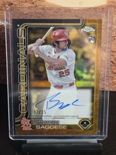 2025 Topps Gilded Thomas Saggese Rookie Autograph /25 Cardinals Read