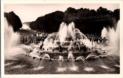 Versailles Latona's Basin Great Waters Real Photo Postcard c. 1930s LYS