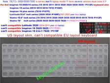 Keyboard Skin For Dell Inspiron 15 3530 3525 P112F 5510 P106F 16 plus 7610 P107F