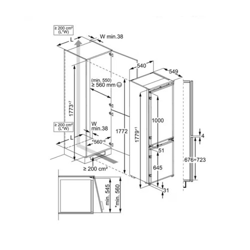 ELECTROLUX ENT6NE18S FRIGORIFERO COMBINATO DA INCASSO TOTAL NO FROST 257LT E - Foto 6 di 6