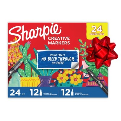 Sharpie Creative Markers, Combo Pack, Water-Based Acrylic, Bullet  Brush Tips...