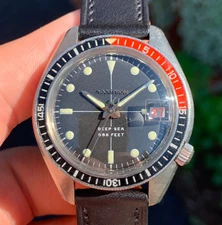 1970 Bulova Accutron Deep Sea Devil Diver 666 Feet 40mm Wristwatch - Serviced
