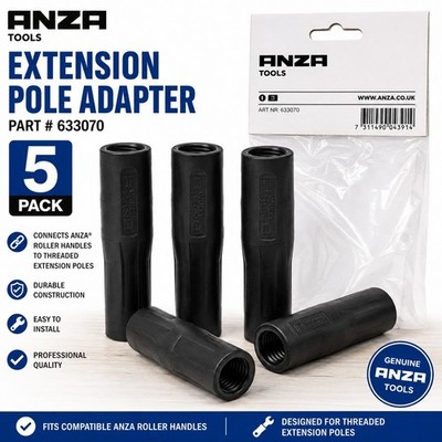5PK Paint Roller Extension Pole Adapter Screw Thread Handle ANZA 633070