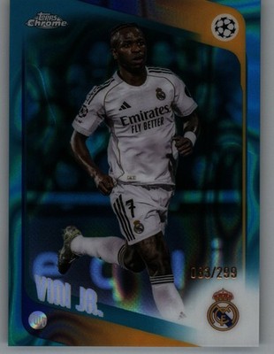 2025-26 Topps Chrome UEFA Club Competitions Vini Jr. Teal Lava Refractor #/299