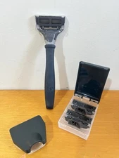 NEW, Harry's Razor with 5 Blade 1Cartridges -navy Blue (Lt. Blue) Free Shipping！