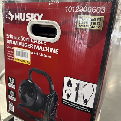 #ad #ad Husky 5 16 in X 50 ft Cable Drum Machine Auger For Drain Cleaning 1012906603 $162.00