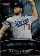 2016 Bowman's Best Stat Lines #SLCK Clayton Kershaw - BB