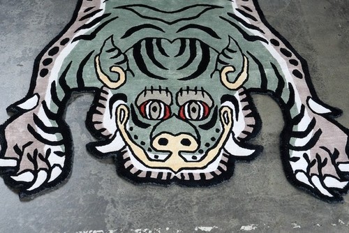 3x5 Ft Tibetan Tiger Rug Animal print Tufted Area Rug For Meditation Room - Picture 8 of 10