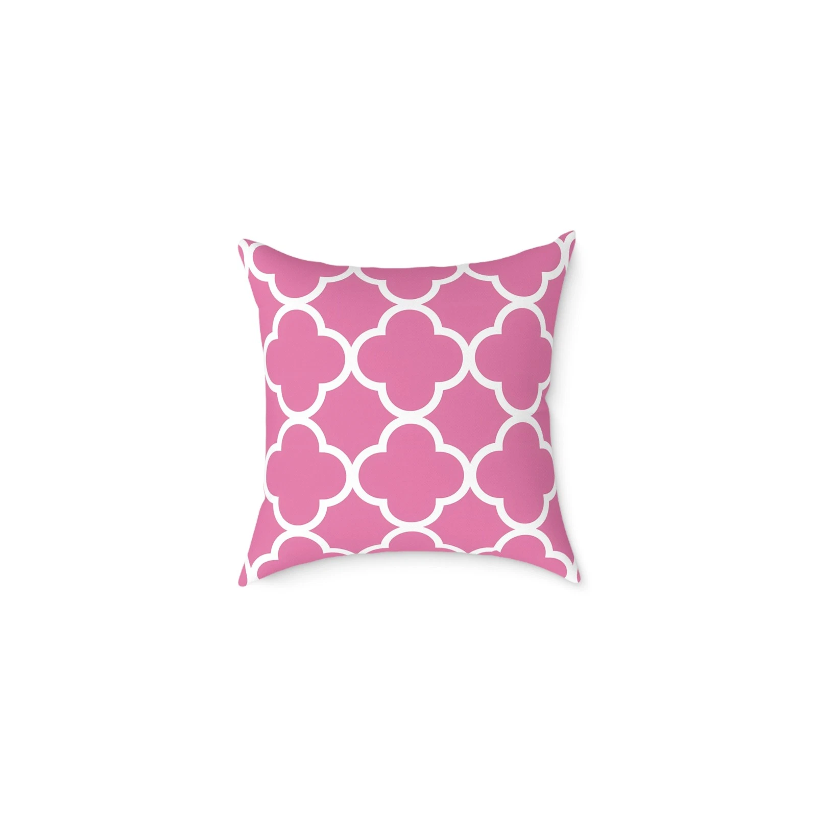 Pink White Moroccan Trellis Pillow | Square Throw Pillow