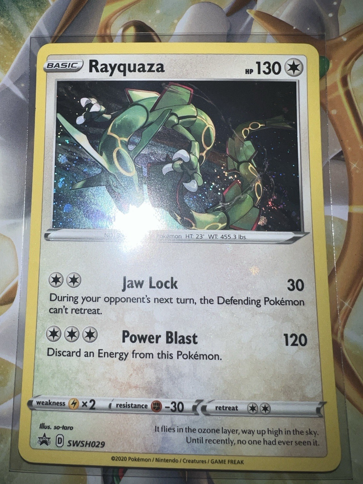 Pokemon TCG Rayquaza - SWSH029 Sword & Shield Black Star Promo NM DOUBLE SWIRL