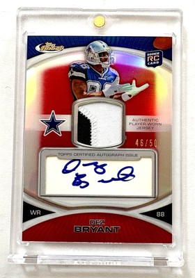 2010 Topps Finest Dez Bryant Rookie Autograph Patch Refractor /50 Cowboys #110