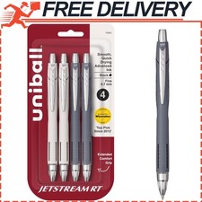 uni-ball Jetstream RT Pens - Pack of 4 Black Fine Point Pens, 0.7mm