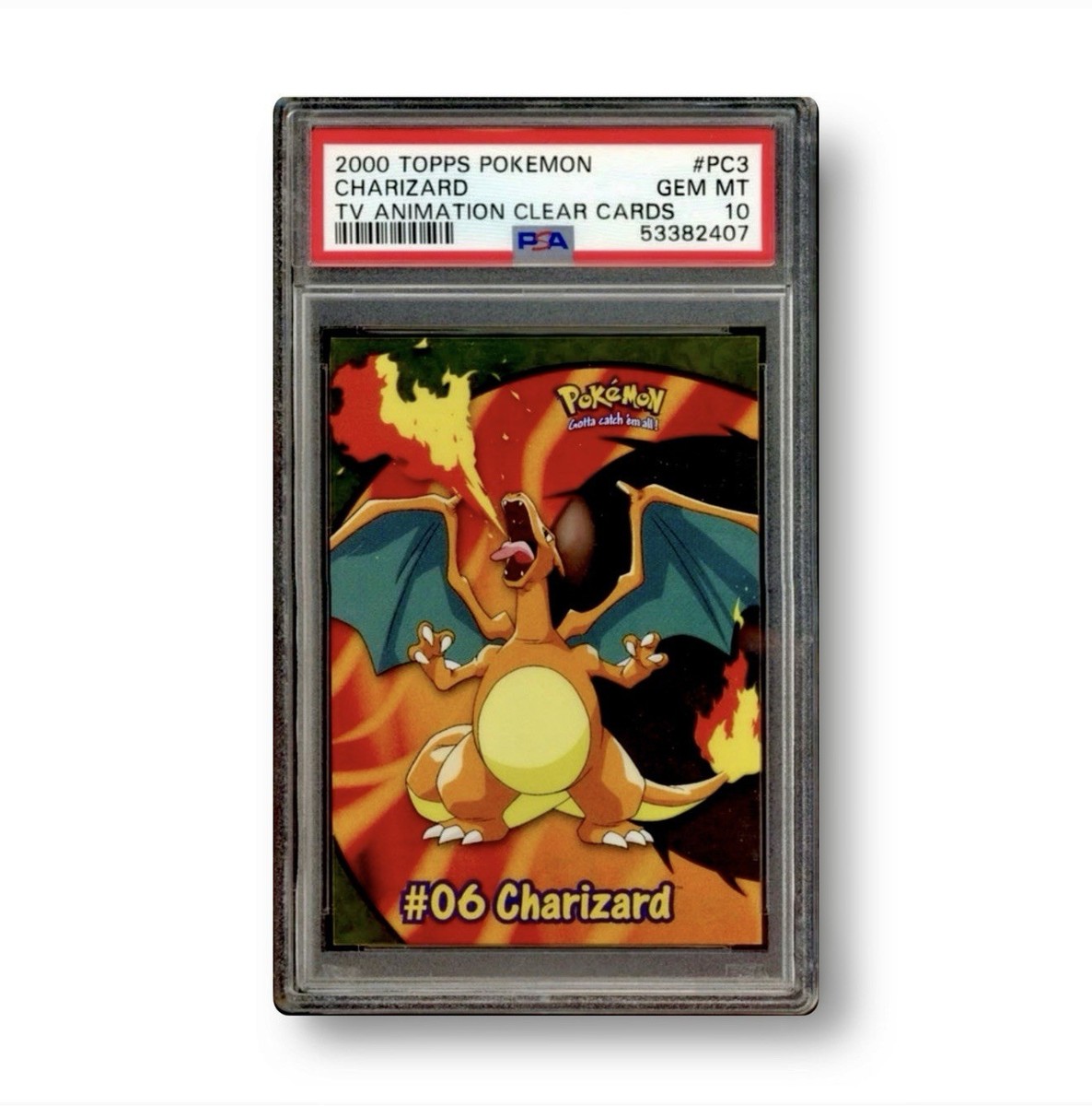 2000 charizard pokemon card value Pokemon 2000 Charizard Topps Series 2 Clear Card PC3 Slab PSA 10 GEM MINT