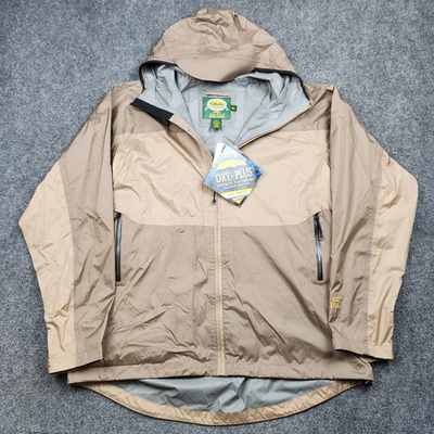 #ad Cabelas Dry Plus Ultra Parka Jacket Mens XLT Brown Hooded Waterproof Lightweight $59.99