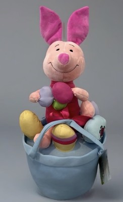 Piglet Winnie the Pooh Easter Spring Plush Greeter 2025 Easter Basket With Eggs