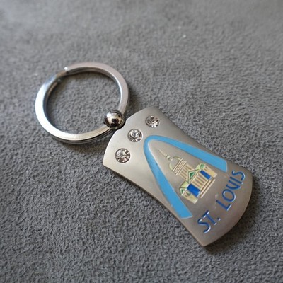 St Louis Missouri Arch Keychain Metal Novelty Route 66 Destination Travel