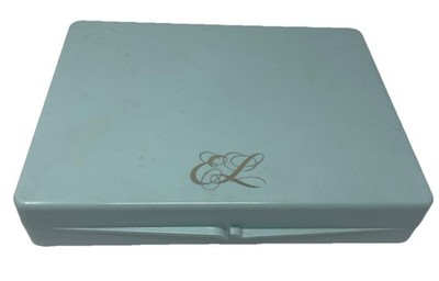 Vintage Estée Lauder Aqua Blue Vanity Case Box Mid Century Cosmetic Storage