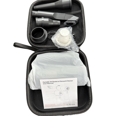Portable Handheld Air Duster and Vacuum Cleaner USB Charger Attachments & case