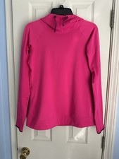 Nike Pro Dri Fit Hoodie Thumb Holes Women's M Neon Pink Pullover LS Running Top