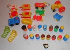 Vintage Fisher Price Little People Lot 17 Figures Plastic Cars Accessories NICE