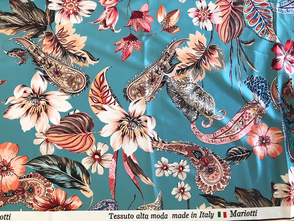 Hochwertig  High-Fashion Seide Satin Stoff Meterware von Mariotti Italien - Bild 2 von 4