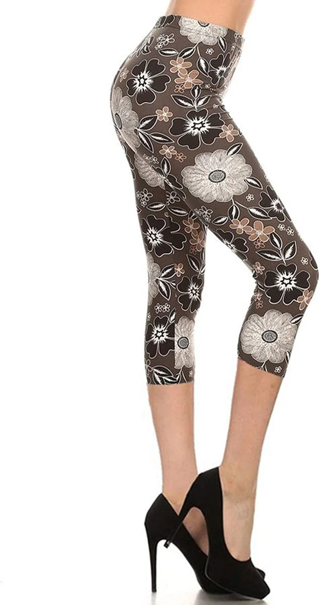 Leggings Depot High Waisted Floral & Space Print Leggings for Women-3  Yoga-R593, Bloom Time, One Size at  Women's Clothing store