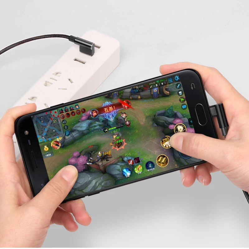 Type C Cable 90° Right Angle Fast Charging Data Sync Cable For Samsung S8 S9 - Image 4 of 4