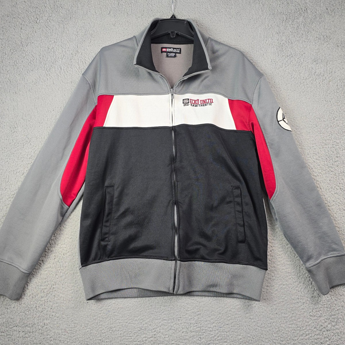Ecko Unltd Vintage 90s Track Jacket Mens Extra Large XL Gray