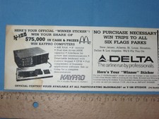 McDonald’s Break for Breakfast Y-100 Winner Kaypro Computer Six Flags Parks 1984