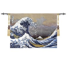Home Living Tapestry Japanese Painter Katsushika Hokusai Kanagawa Surf 100 Cott