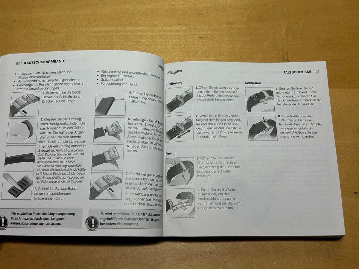 LONGINES - Instructions for use - Mode d'Emploi - For Watches Relojes