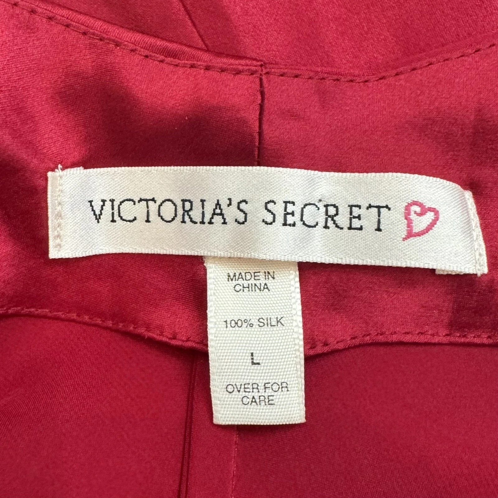 UNDERCOVER Abito slip vintage anni 90 Victoria’s Secret seta rosso intenso oro ricamo dorato L
