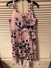 Rare Editions Girls High Low Pink Dress 6X Formal Rhinestone Bling Worn Once