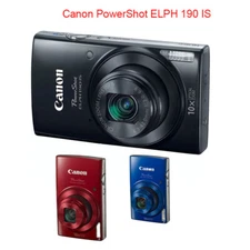 90% New Canon PowerShot ELPH 190 IS 20MP 10x Optical Zoom WiFi Digital Camera