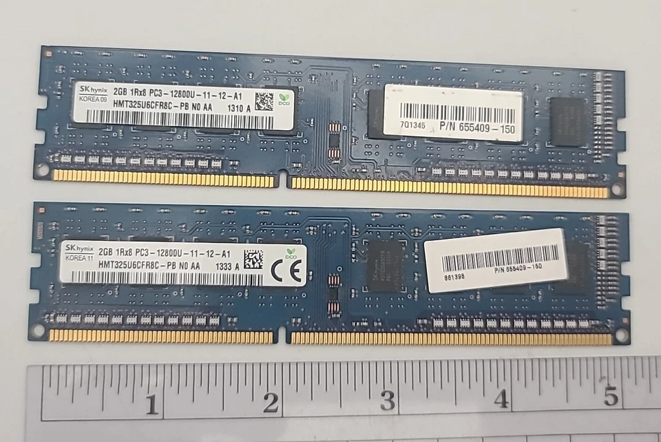 Hynix 4GB (2GB X 2) DIMM 1600 MHz DDR3 Memory (HMT325U6CFR8C-PB) 12800U 11-12-A1 - Image 2 of 4