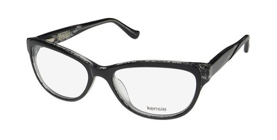 NEW KENSIE LACE EYEWEAR CAT EYE BLACK FULL-RIM BK 51-15-135 PLASTIC WOMENS