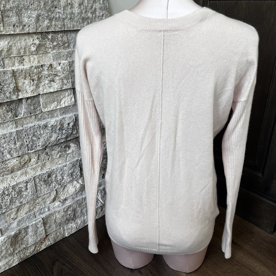 TED BAKER Zip Front Cardigan Cashmere Sweater, Blush Pink Rose Gold