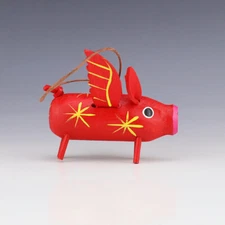 NATIVE AMERICAN NAVAJO FOLK ART FLYING PIG ORNAMENT BY CHANDLER BEGAYE
