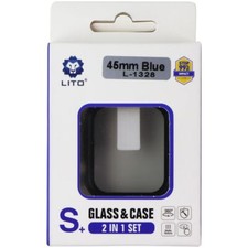 Lito S Glass  Case 2 in 1 Set for Apple Watch Series 7 45mm - Blue