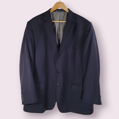 HART SCHAFFNER MARX Navy Blue Suit Jacket Size 48R Button Up Pockets Dressy - Picture 8 of 8