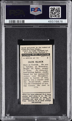 1938 F.C. CARTLEDGE FAMOUS PRIZE FIGHTERS #2 JACK SLACK PSA 8 | eBay